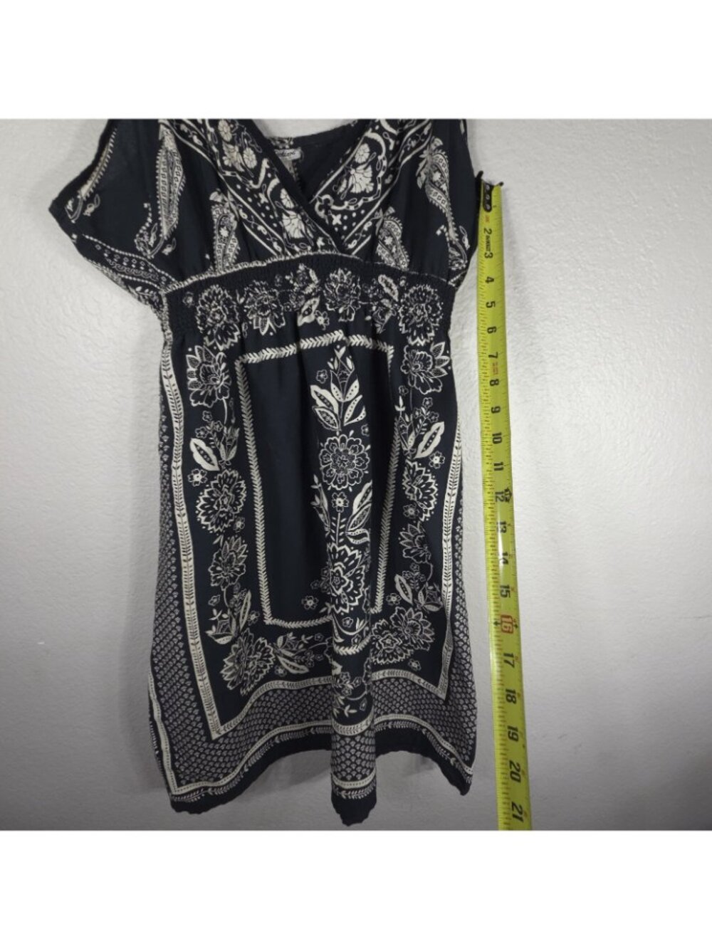Cute Options VTG Black Bandana Style Print Spaghetti Strap Mini Dress Rayon Sz L - Picture 11 of 11